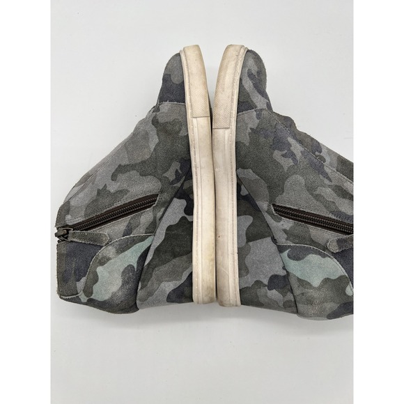 L. Paolo Shoes Womens Size 7 Medium Gray Camo Suede Slip On Wedge Booties Casual - Picture 5 of 7
